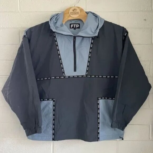 FTP Fck The Population Blue Pullover Windbreaker Jacket Men's Large - Picture 1 of 5